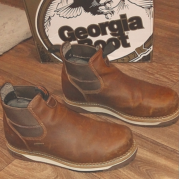 Georgia Boot Chelsea AMP LT - 12     Steel Toe Waterproof Work Boot - Picture 3 of 10